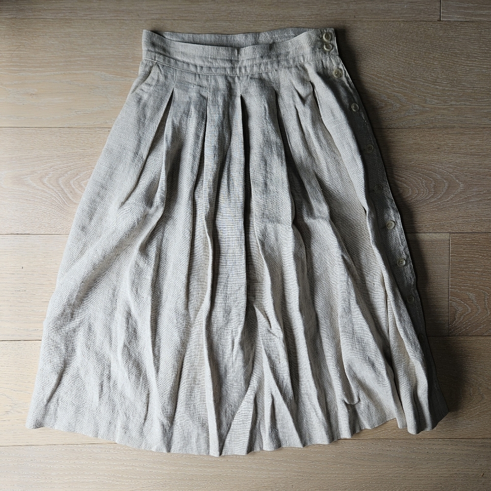 Vintage Liz Claiborne Cream Linen Skirt